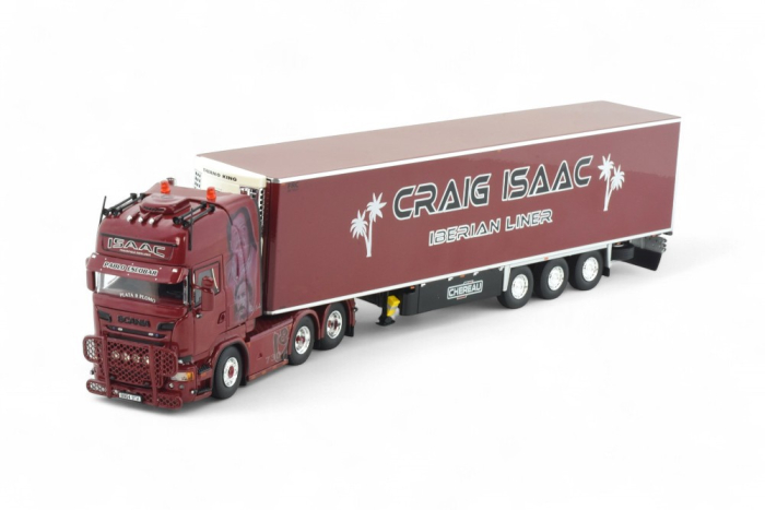 Scania Kühlkoffersattelzug der "Spedition Isaac Craig"