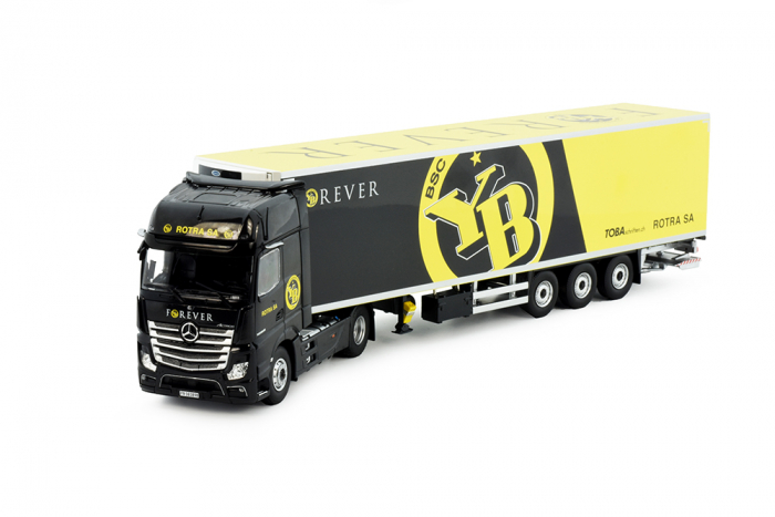 Mercedes Actros 2-achsig Kühlkoffersattelzug der Spedition "Rotra SA/FC Bern" Modelle Mercedes