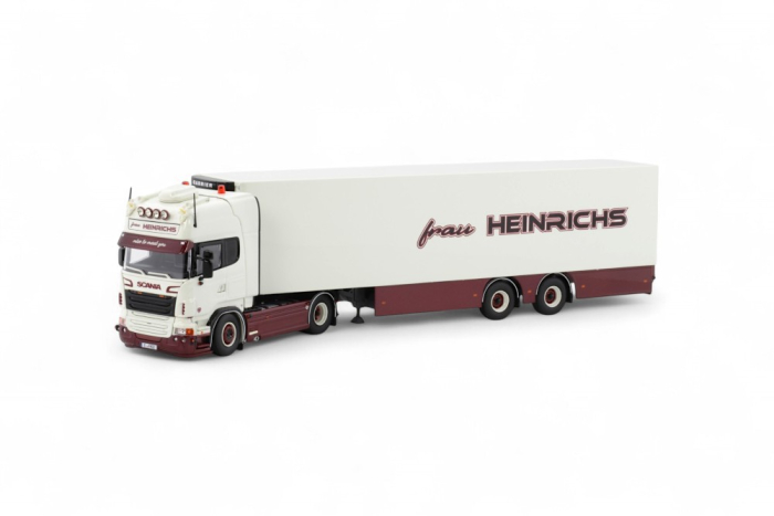 Scania Kühlkoffersattelzug der Spedition "Heinrichs(Frau Heinrichs)"