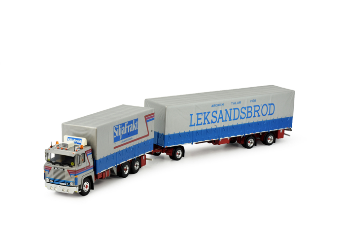Scania 141 3achsig mit 3-achsigem Planenauflieger der Spedition Lundgreens Äkeri Insjön