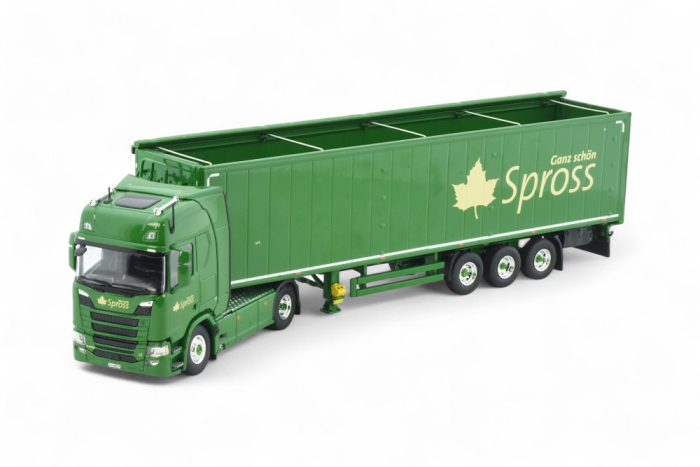 Scania R450 Highline mit 3-Achs Walking Floor Auflieger – Modell von Techno- "Spross" Scania R450 Highline mit 3-Achs Walking Floor Auflieger – Modell von Techno- "Spross"