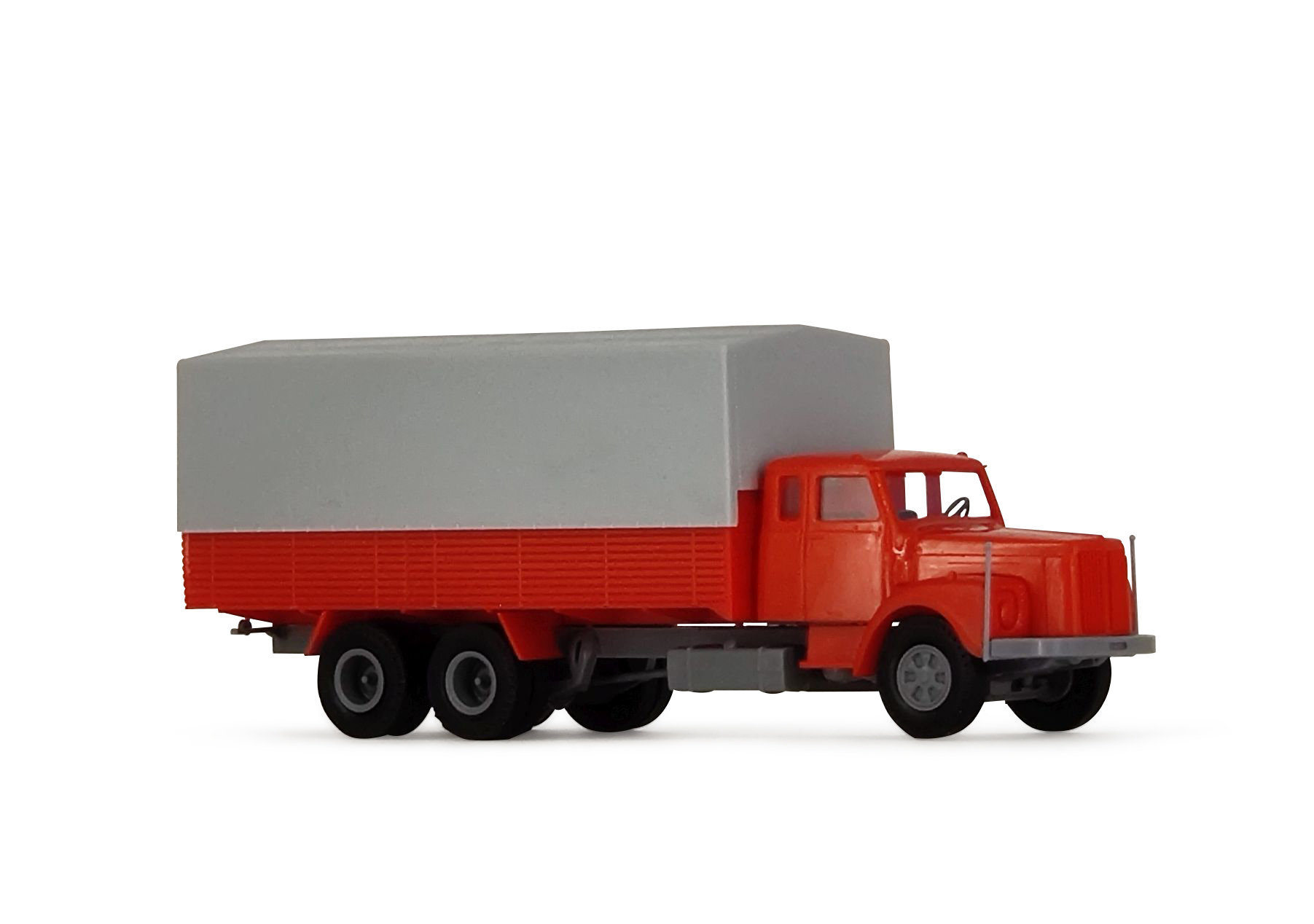 Scania 111 Lkw -Bausatz-(Plane=grau, Pritsche rot, FH rot) 