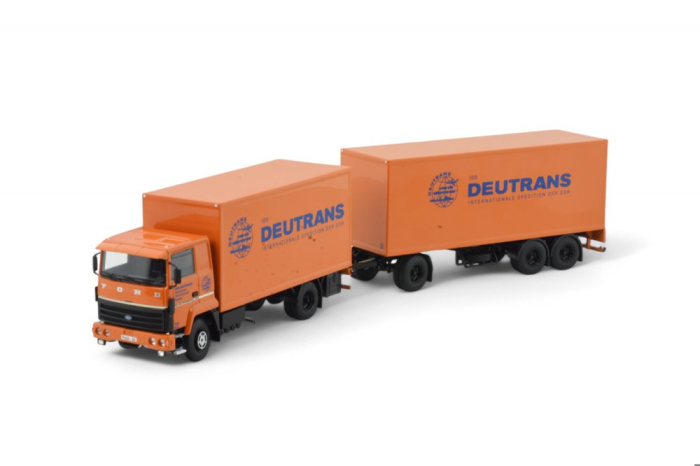Ford Transcontinental Kofferhängerzug mit 3-achsigem Anhänger "Deutrans"