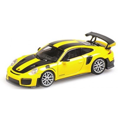 Porsche 911 GT2 RS, gelb mit schwarzem Carbon Zierstreifen Porsche 911 GT2 RS, gelb mit schwarzem Carbon Zierstreifen