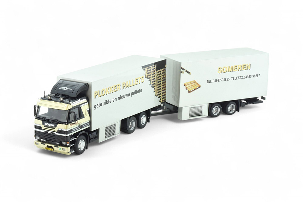 Scania 143 Kühlkofferhängerzug "Plokker Pellets" Scania 143 Kühlkofferhängerzug "Plokker Pellets"