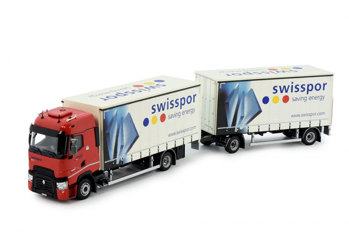 Renault Schiebeplanenhängerzug "Swisspor" 