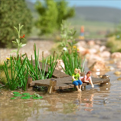 Fische Füttern Miniatur Fische Füttern Miniatur